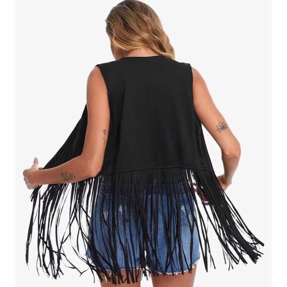NEW Women's Tassel Sleeveless Vest - Picture 2 of 6
